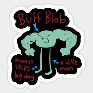 Silly Buff Blob Man Sticker